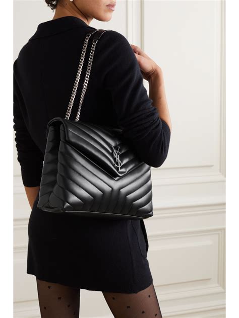 ysl lou lou medium black|saint laurent quilted shoulder bag.